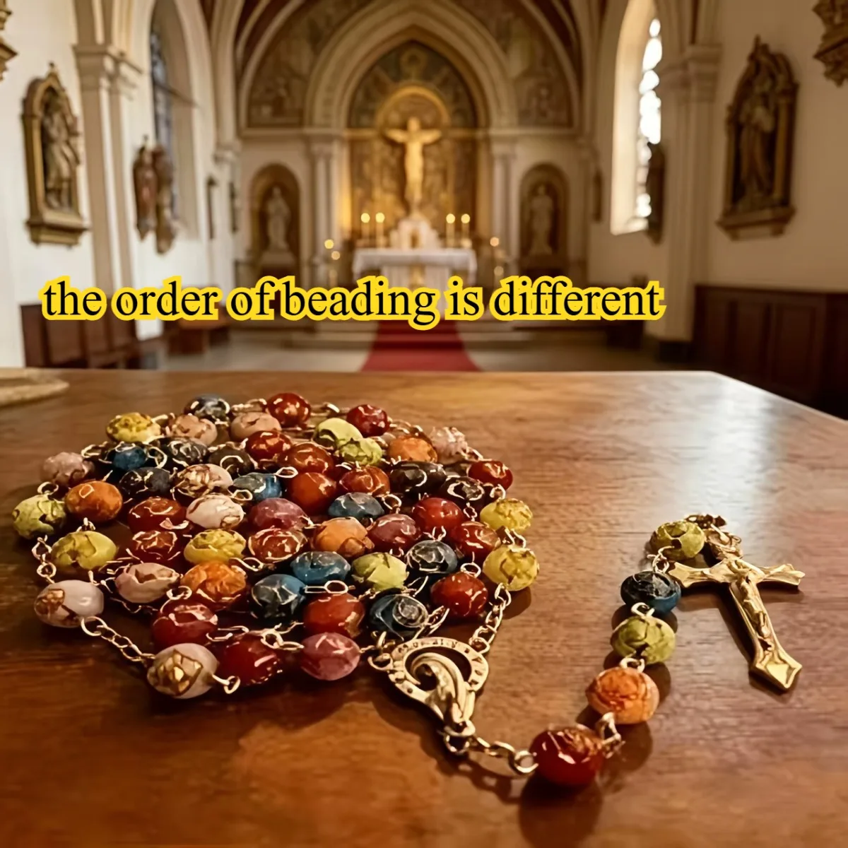 Exquisite Bohemian Catholic Rosary, rose beads & cross pendant. Handcrafted for daily prayers & gatherings.