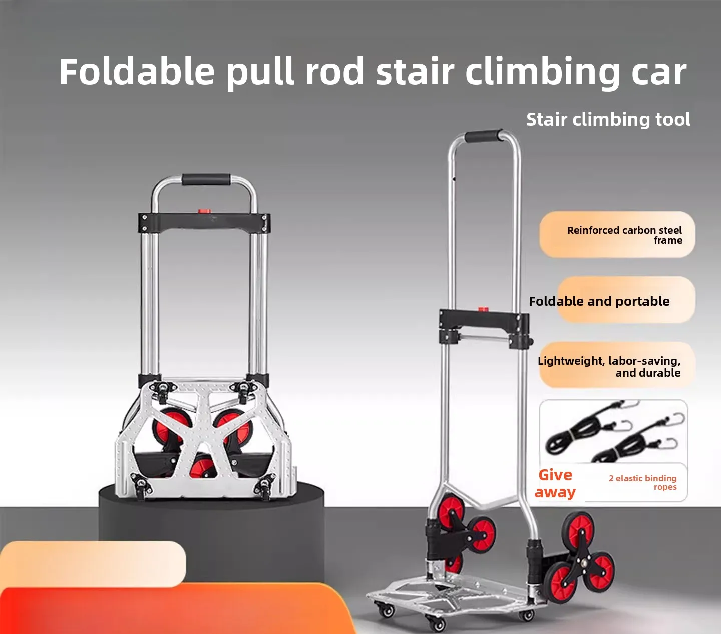 

Portable Foldable Stair-Climbing Cart | Lightweight Luggage & Cargo Hand Truck