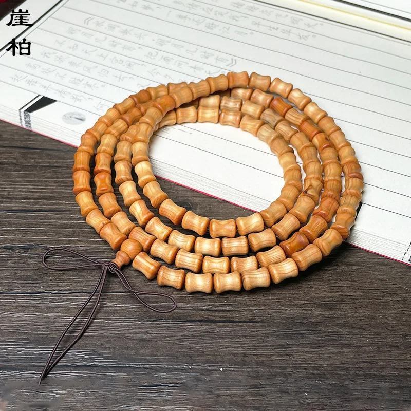 

Cliff Cypress Bamboo Section 108Red Wood Buddha Beads Bracelet Prayer Beads Cultural Play Gift for Men and Women Chinese Style V