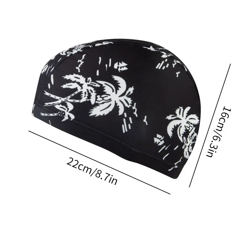 قبعة سباحة مرنة خفيفة الوزن ومريحة بتصميم مطبوع على الموضة وإكسسوارات رياضية للرجال والنساء #6