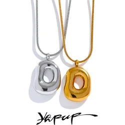 Yhpup 316l Stainless Steel Geometry Hollow Pendant Necklace Fashion Metal Charm Waterproof Cast Pvd Plated Jewelry Gift