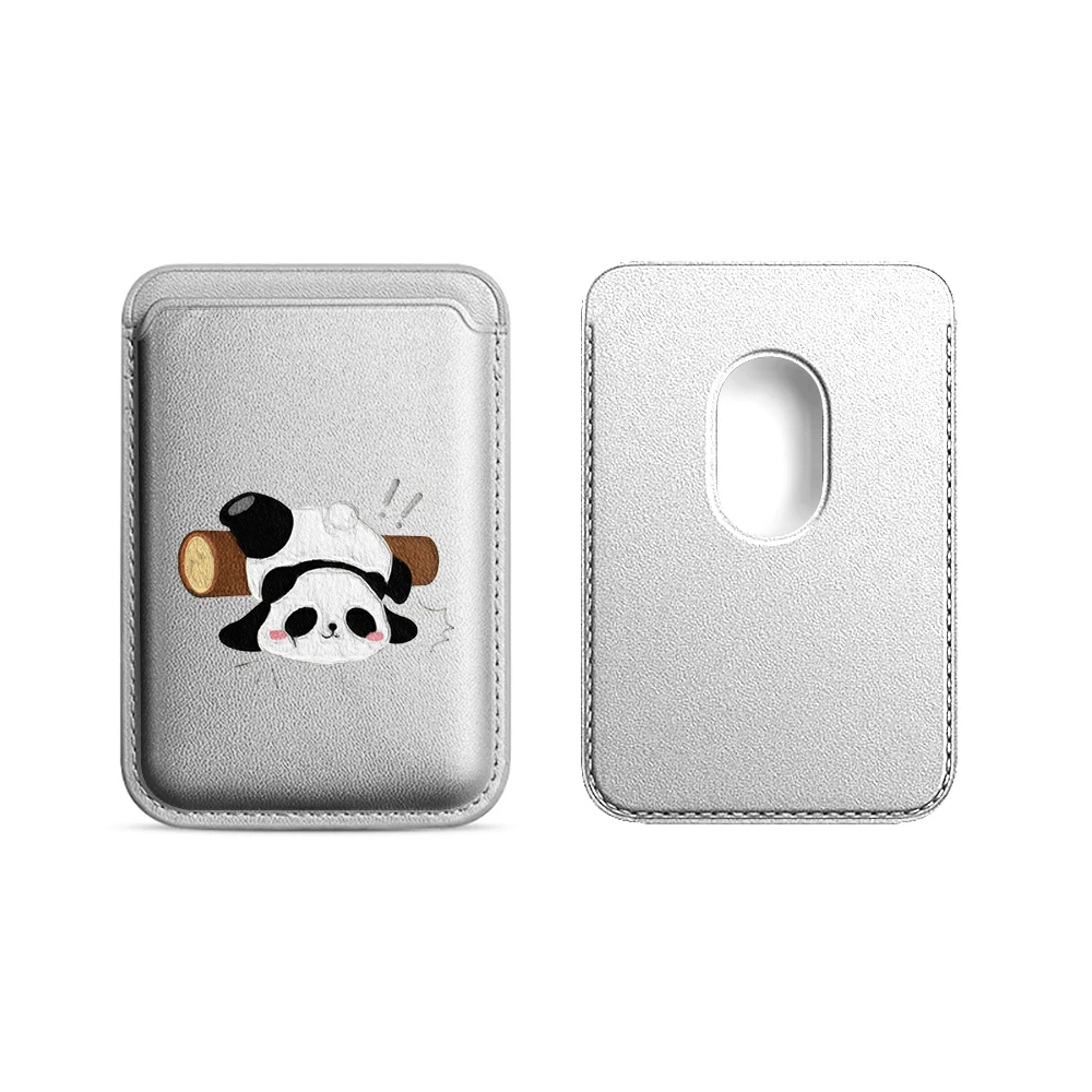 Lustige Panda-Leder-Kartenhülle für Magnetische Hüllen, Geeignet für alle iPhone Magsafe-Karten-Handyhüllen – Detail 18