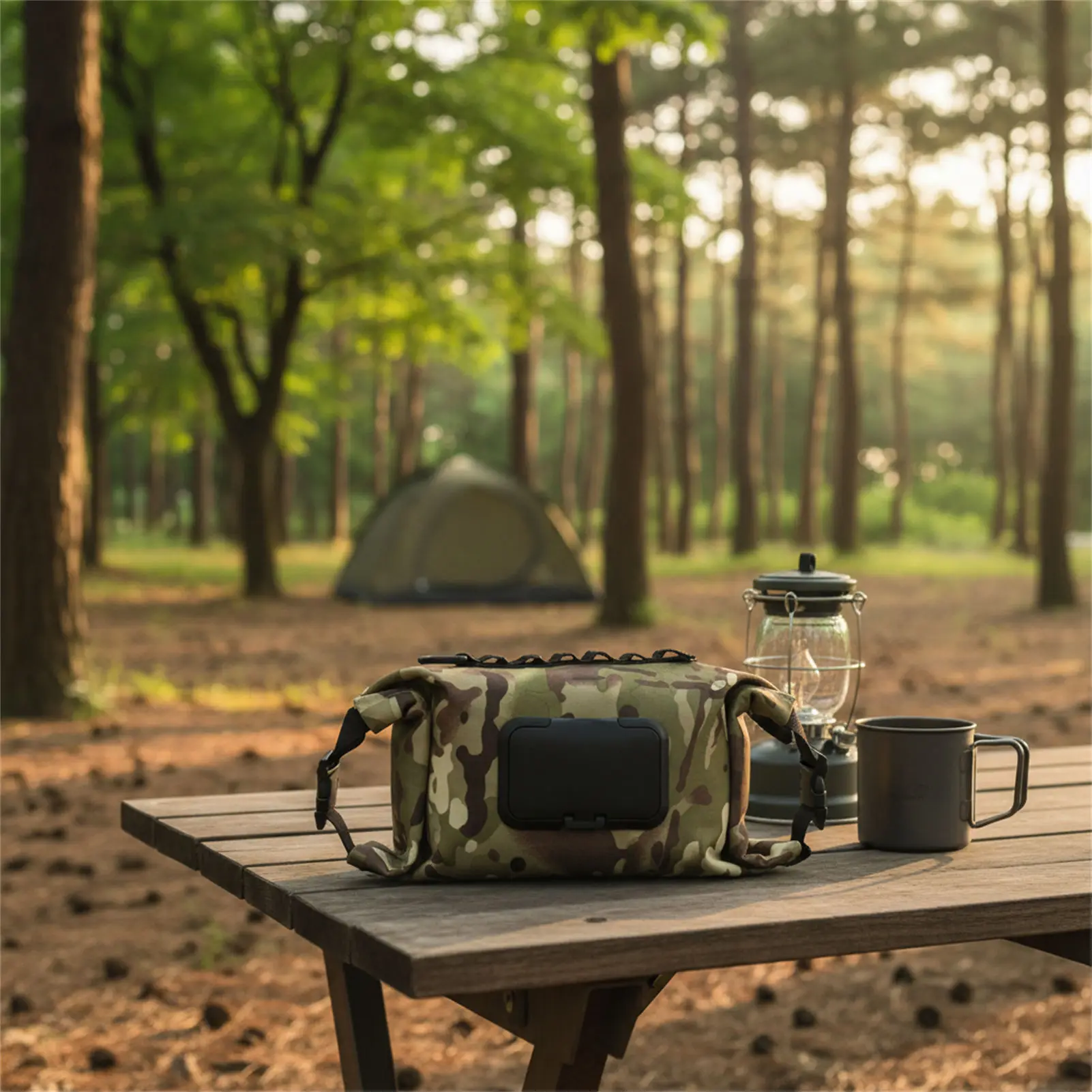 Portable Snap Closure Tissue Box Camouflage Canvas Multicolor Outdoor Camping