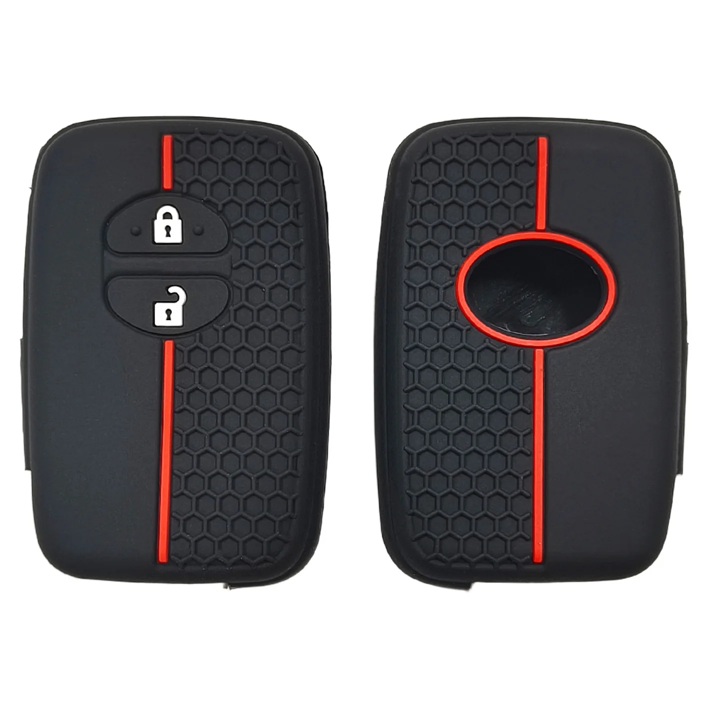 Suitable for Toyota Cruiser remote control 2-button honeycomb pattern car key case Toyota Reiz domineering silicone key case