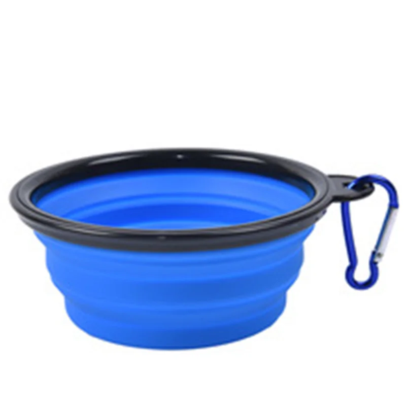 Collapsible Pet Silicone Dog Food Water Bowl Outdoor Camping Travel Portable Folding Pet Supplies Pet Bowl Dishes with Carabiner image 5