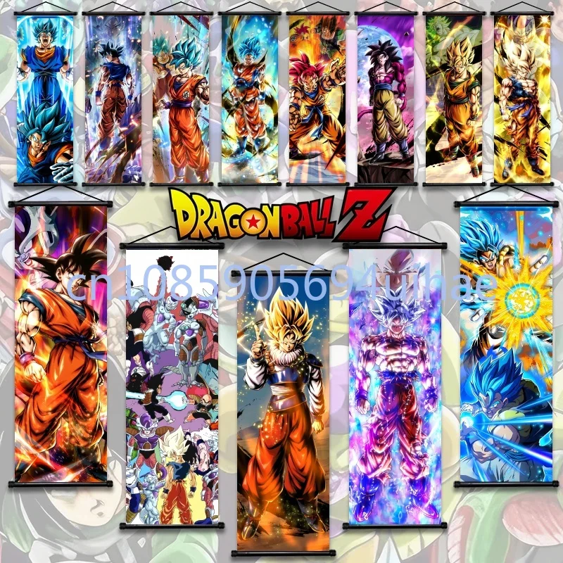 

Dragon Ball Z Print Poster Goku Vegeta Wall Art Pictures Painting Japanese Anime Figures Canvas Hanging Scrolls Home Decoration