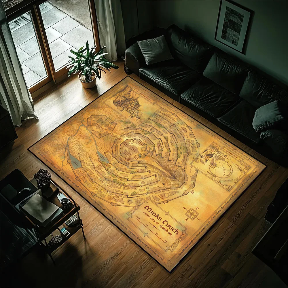 3D Map Flat M-Middle Earth Game Movie Carpet Rug for Art Living Room Decor Sofa Home Gifts Kids Game Area Rug Non-slip Floor Mat image 3