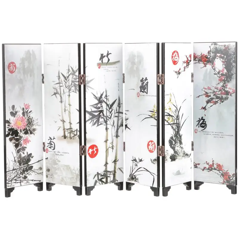 Mini Screen Folding Screen Wall Divider Decor Chinese Style Home Living Room Study Table Wall Divider Decoration Screen