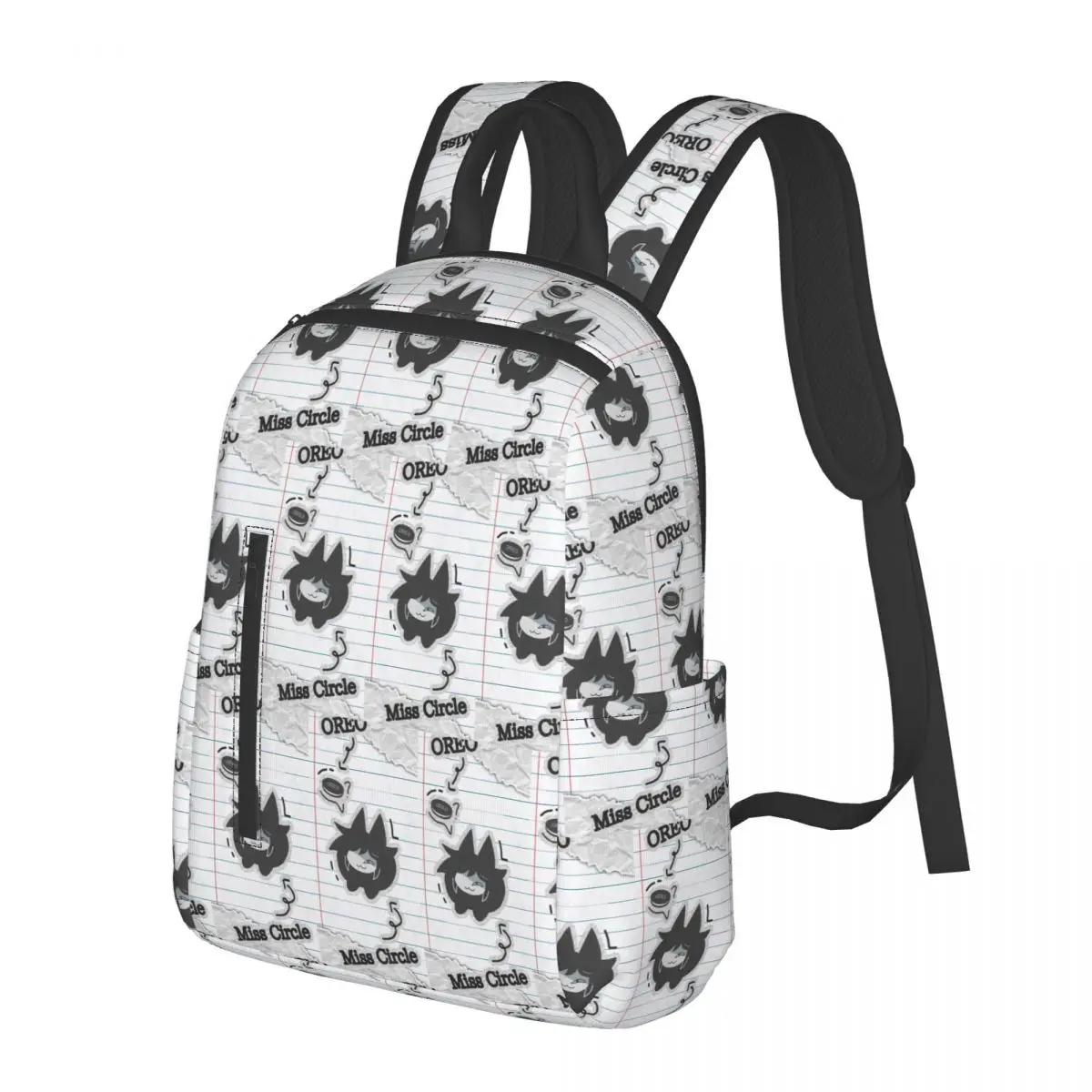

Miss Circle Cartoon Student Backpack School Bag Hiking Travel Daypack for Men Women Bookbag Shoulder Bags