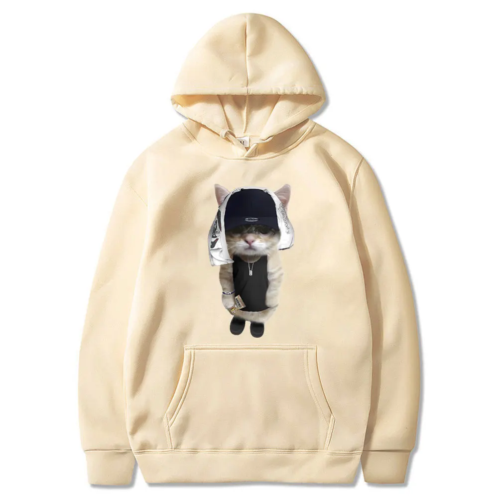 Sweden Rapper Bladee Kitty Meme Print Hoodie Men Hip Hop Oversized Street Pullover Man Fashion Vintage Hoodies Male Sweatshirts