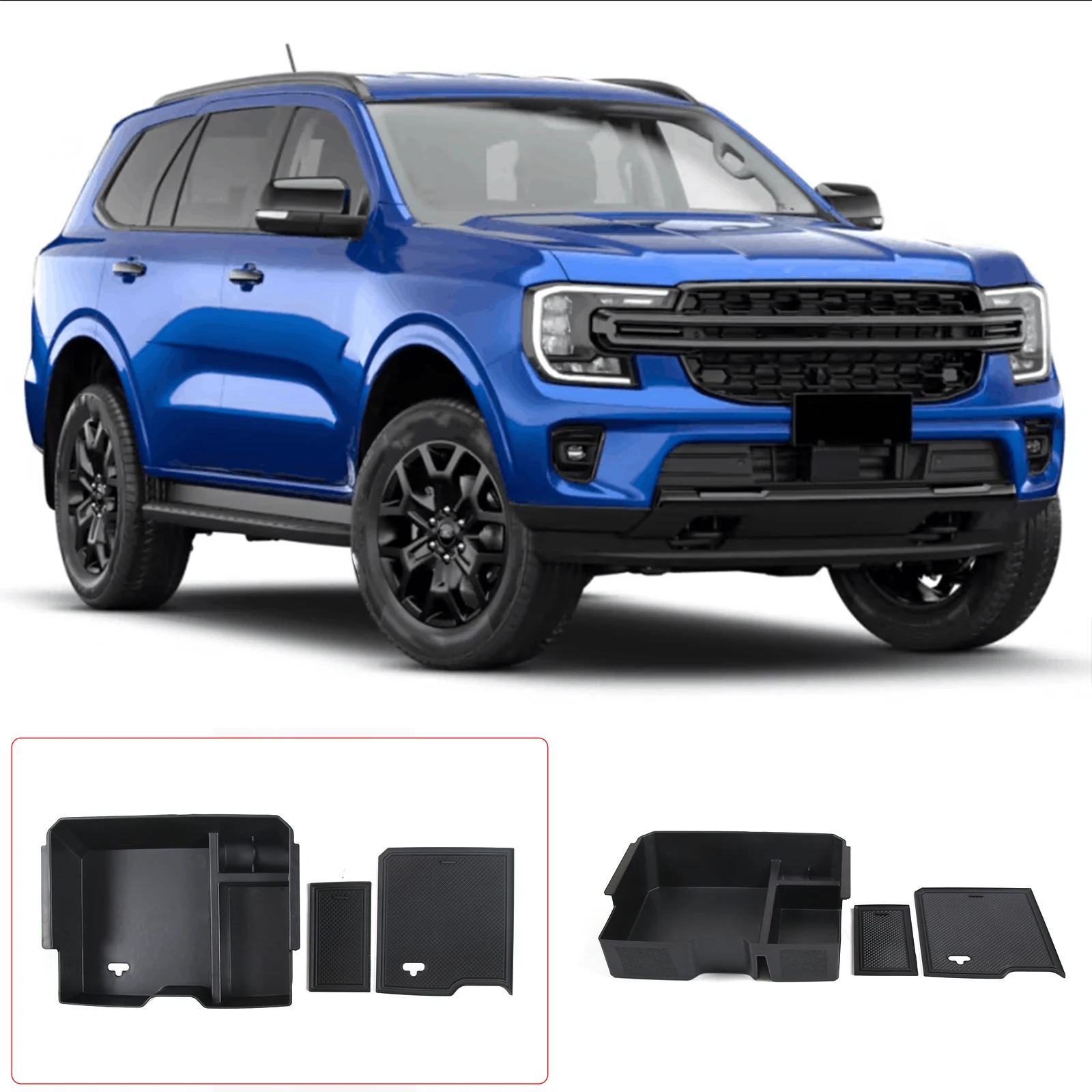 

For Ford Ranger/Everest 2023 Armrest Storage Box Organizer Tray Interior Auto Tidying Container Holder Styling Car Accessories