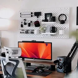 Nordic Style Diy Pegboard and Accessories Storage Case DIY Wall Mount Desktop Organizer No Punching Bathroom Kitchen