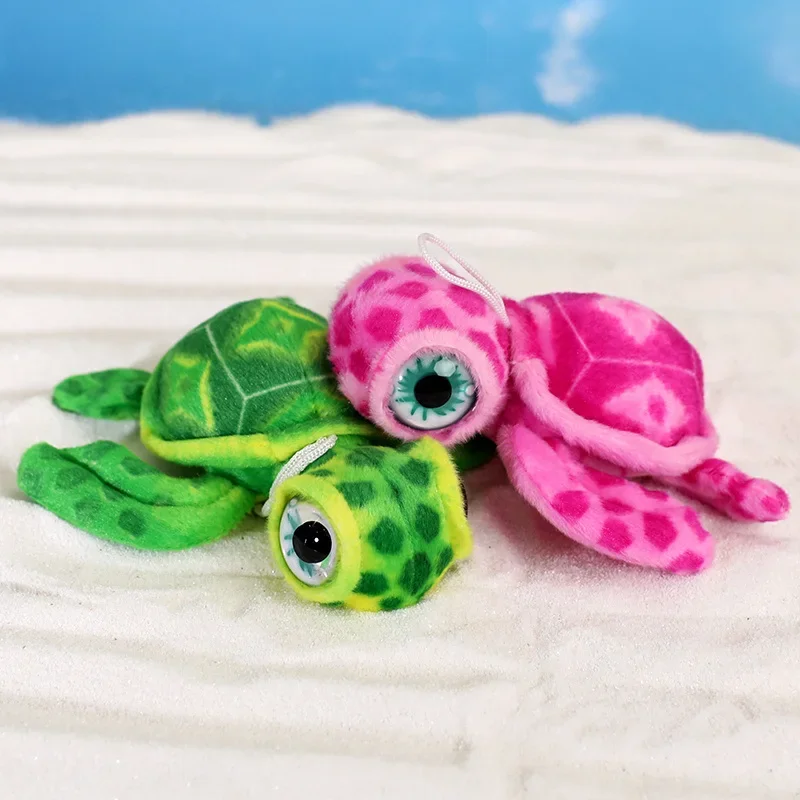 Realistic Tortoise Plush Toys Pendant Sea Turtle Soft Cute Keychain Animal Doll  Stuffed Keyring Car Bag Pendant Children Gift