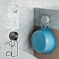 New Strong Suction Cup Hooks Wall-mounted Rotatable Bathroom Storage Rack Stainless Steel Washbasin Hook