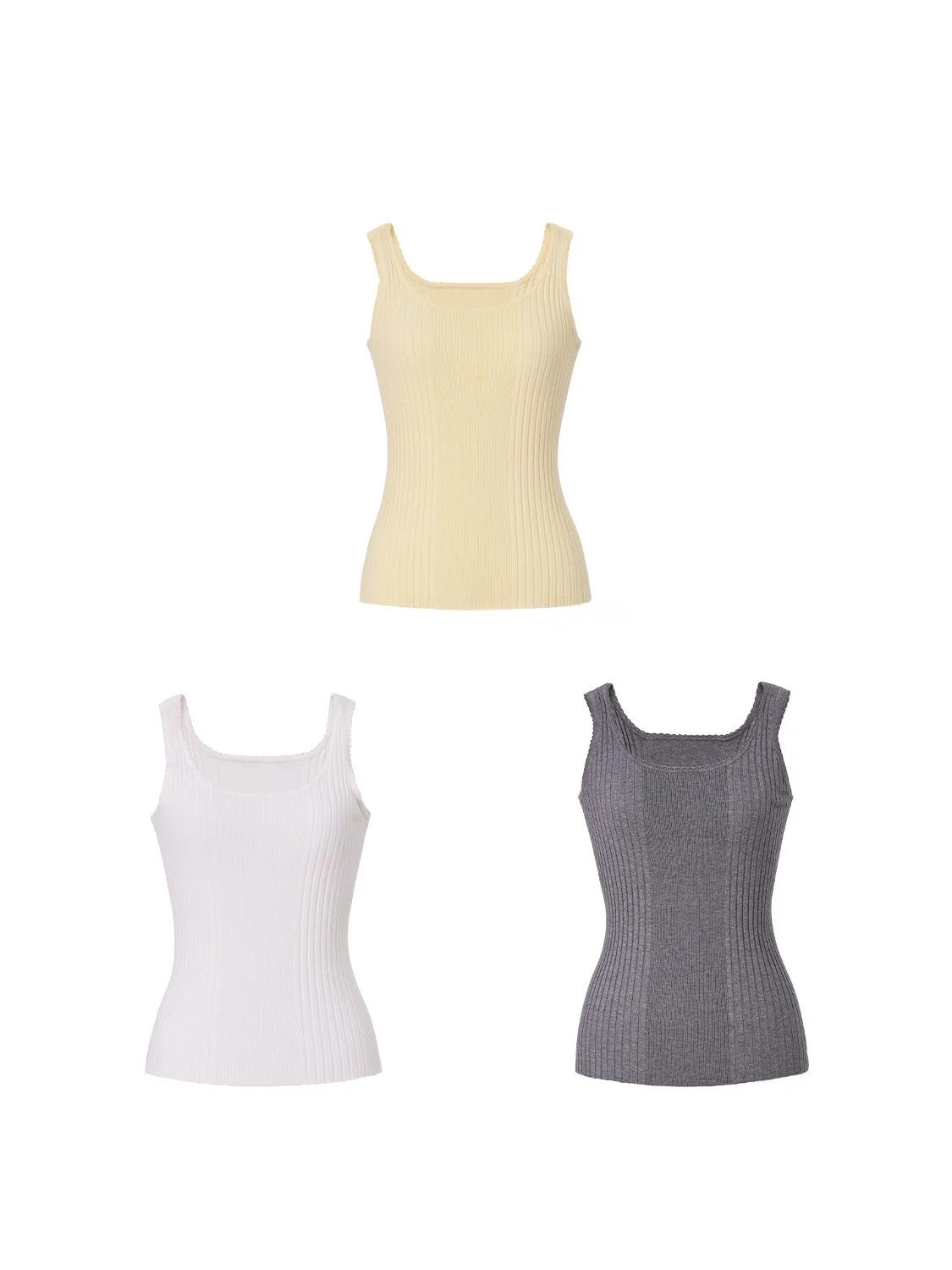 

Blacknini Three-Color Petal Knitted Vest Yangzhou Wool Thread Lace Trim Women's Inner Wear Regular Length No Chest Pad