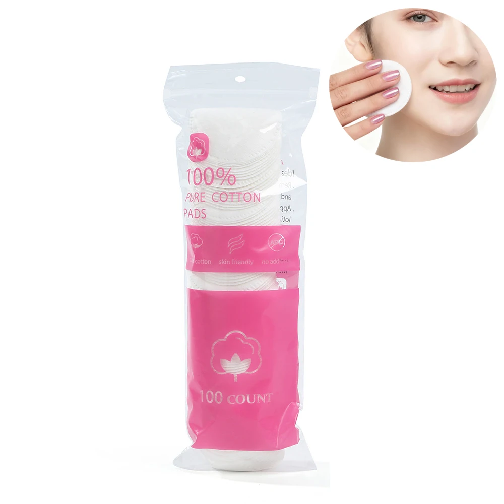 100 個使い捨て化粧品ワイプネイルアートクリーニングラウンドパッドソフト日用品フェイシャルコットンメイク落としツール