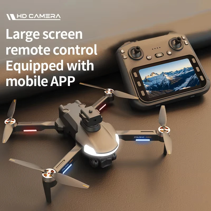 GPS Drone with 4K FPV Camera Obstacle Avoidance Night Flight LED Lights Large Screen Remote Control Toy Aerial Photography