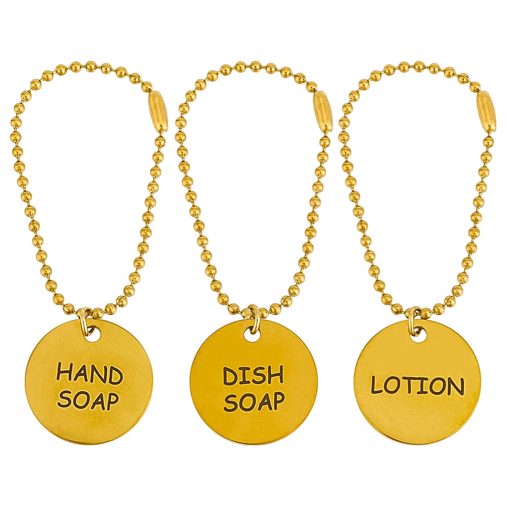 3Pcs Lotion Soap Dispenser Chain Labels Tags Soap Lotion Dispenser Tags Decoration Labels Charms Hand-Soap Label Hanging Tag