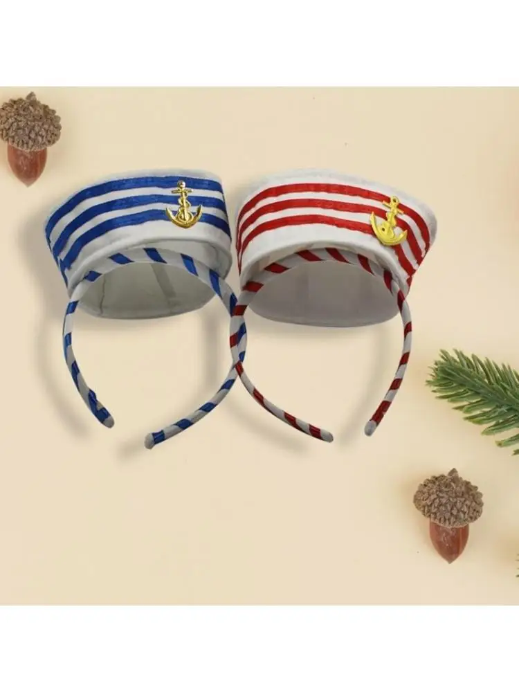 

652F шикарная матросская яхтенная шляпа, обруч для волос в форме обруча для взрослых, карнавальные принадлежности для волос