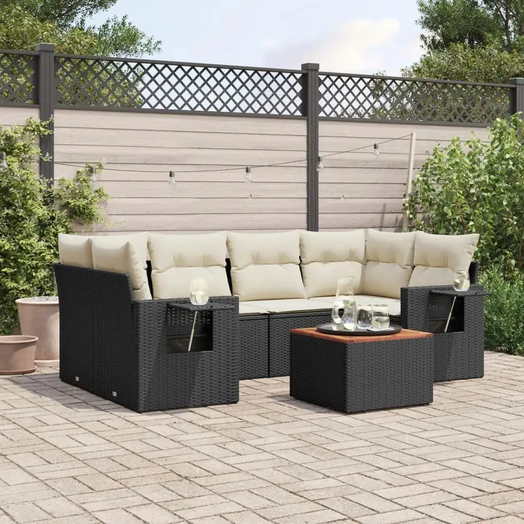 

Elegant Black Cream White Garden Sofa Set for Outdoor Patio Relaxation Comfort Stylish Furniture