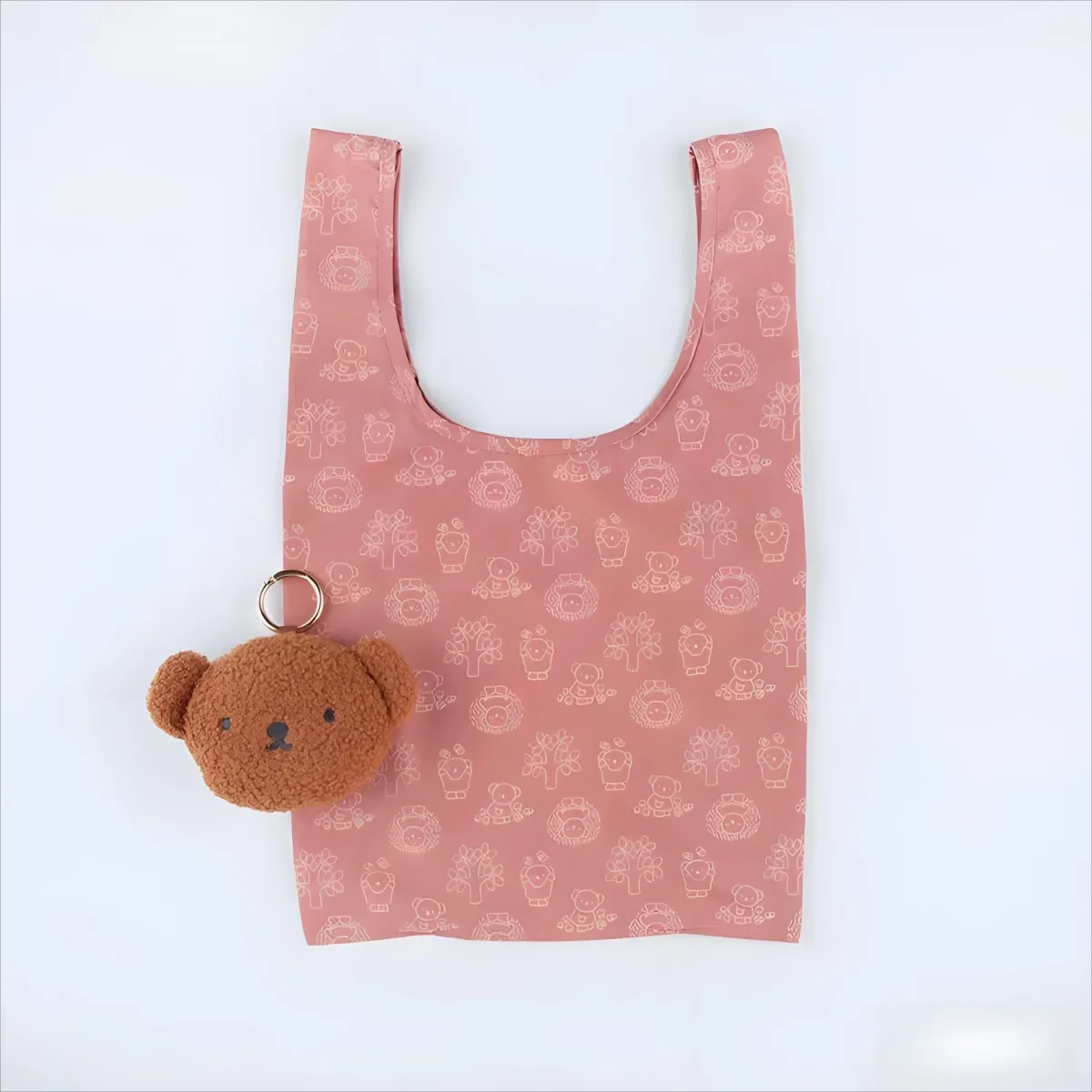 Kawaii ميفي أرنب حقيبة تسوق على الطراز الياباني تصميم لطيف الكرتون بوريس الدب حقيبة للحمل جديدة كاملة الطباعة حقيبة تخزين قابلة للطي