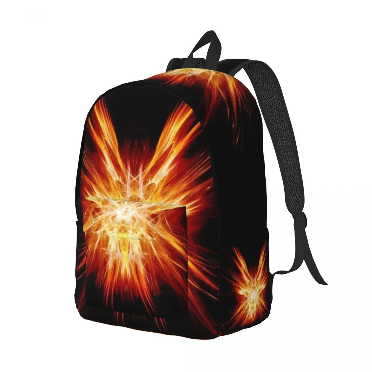 Cool Orange Black For Girls Boys Fashionable, fully printed, and comfortable student backpack.