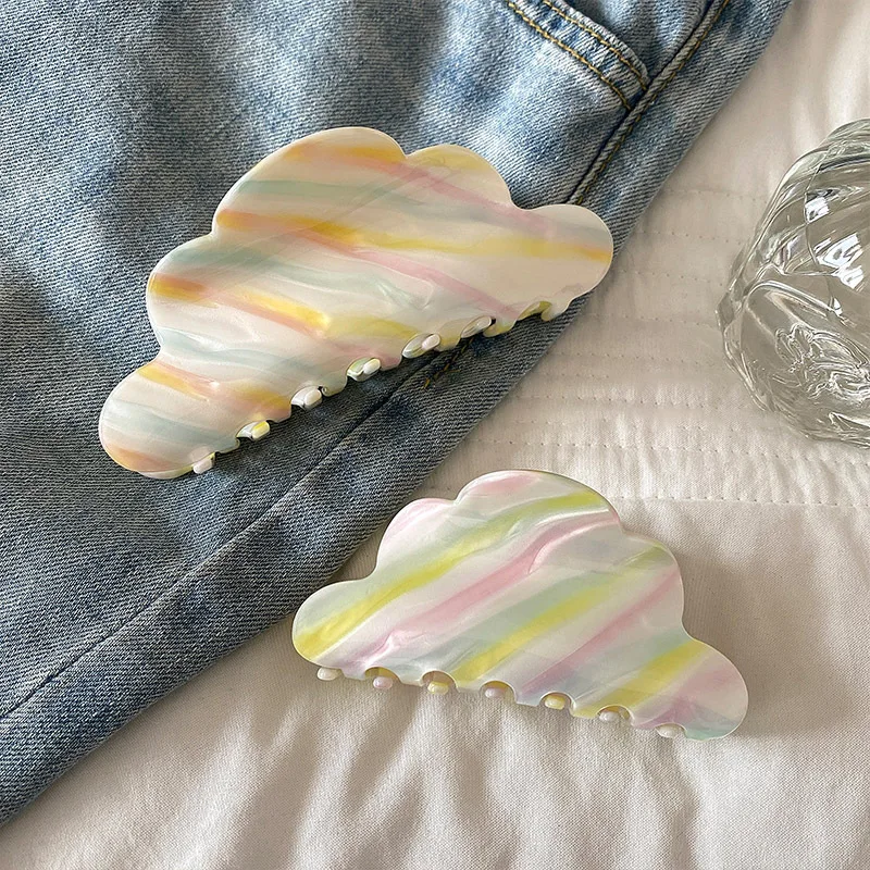 1 Stück süße bunte Wolkenklammer, mittelgroße Haarspange, weibliche Haarspange, Hinterkopf, Haifischklammer, Haarnadel-Haar-Accessoire