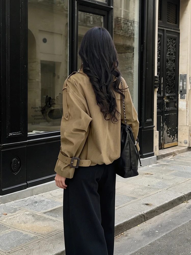 여성용 릴렉스 핏 숏 유틸리티 트렌치 재킷 하이 퍼널넥 - Women'S Fashion Utility Jacket 리뷰 및 가격