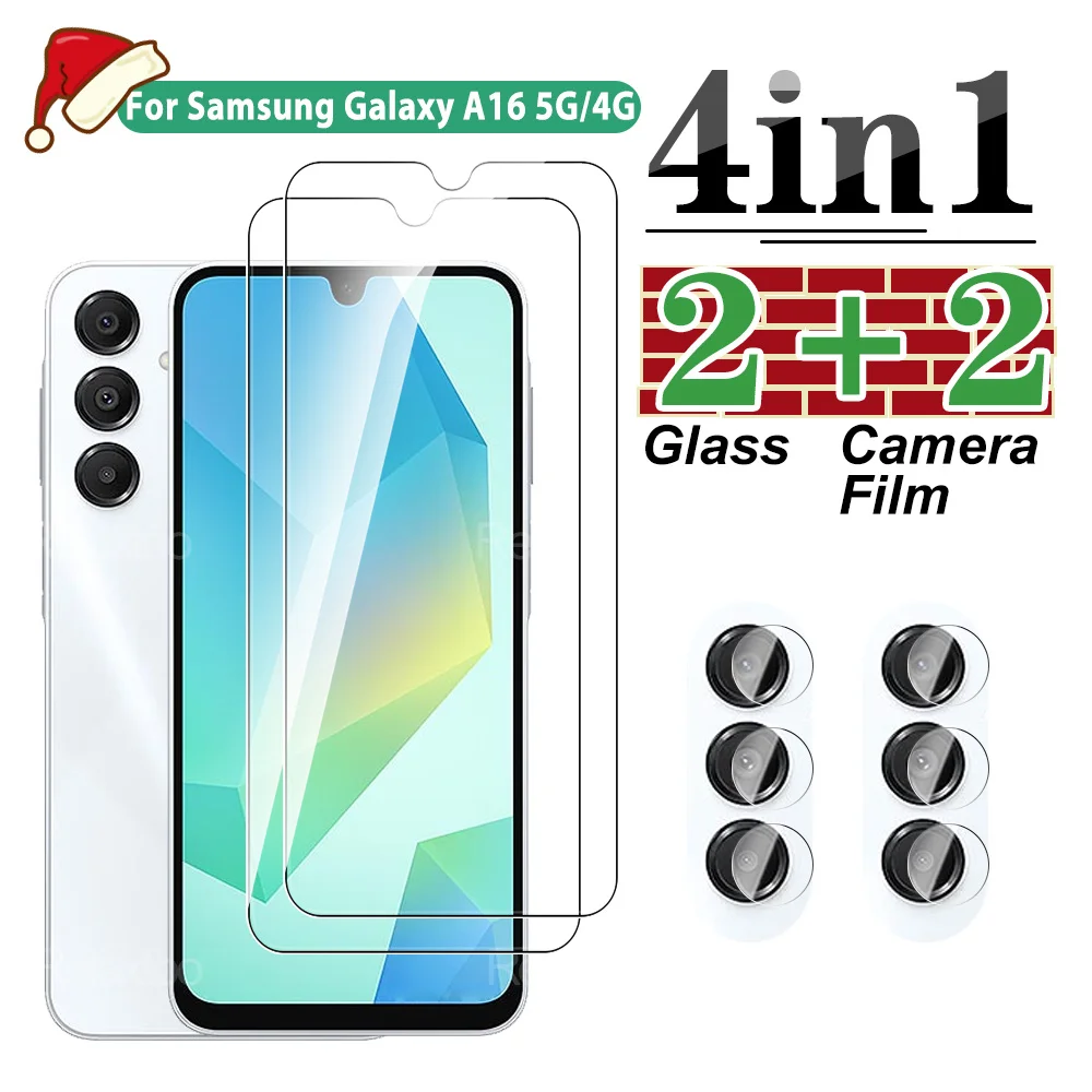 Protective Glass 4in1 Lens Film For Samsung Galaxy A16 A55 A35 A25 A15 A05 A05s A54 A34 A14 A13 A33 5G/4G Screen Protector 16A