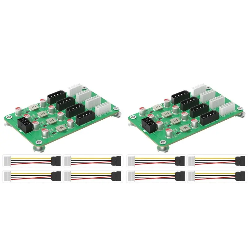 A46M-2X ATX 6/8Pin 12V To 8 Ways 5V/12V 3A Power Adapter For ATX PSU And 2.5'/3.5' SATA HDD Power Supply Breakout Board