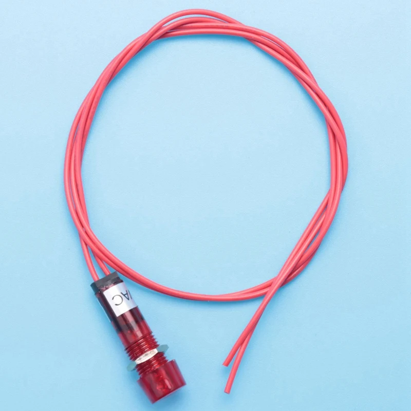 AB46-6X Neon Indicator Pilot Signaallamp Rood Licht AC 250V W2 Draden