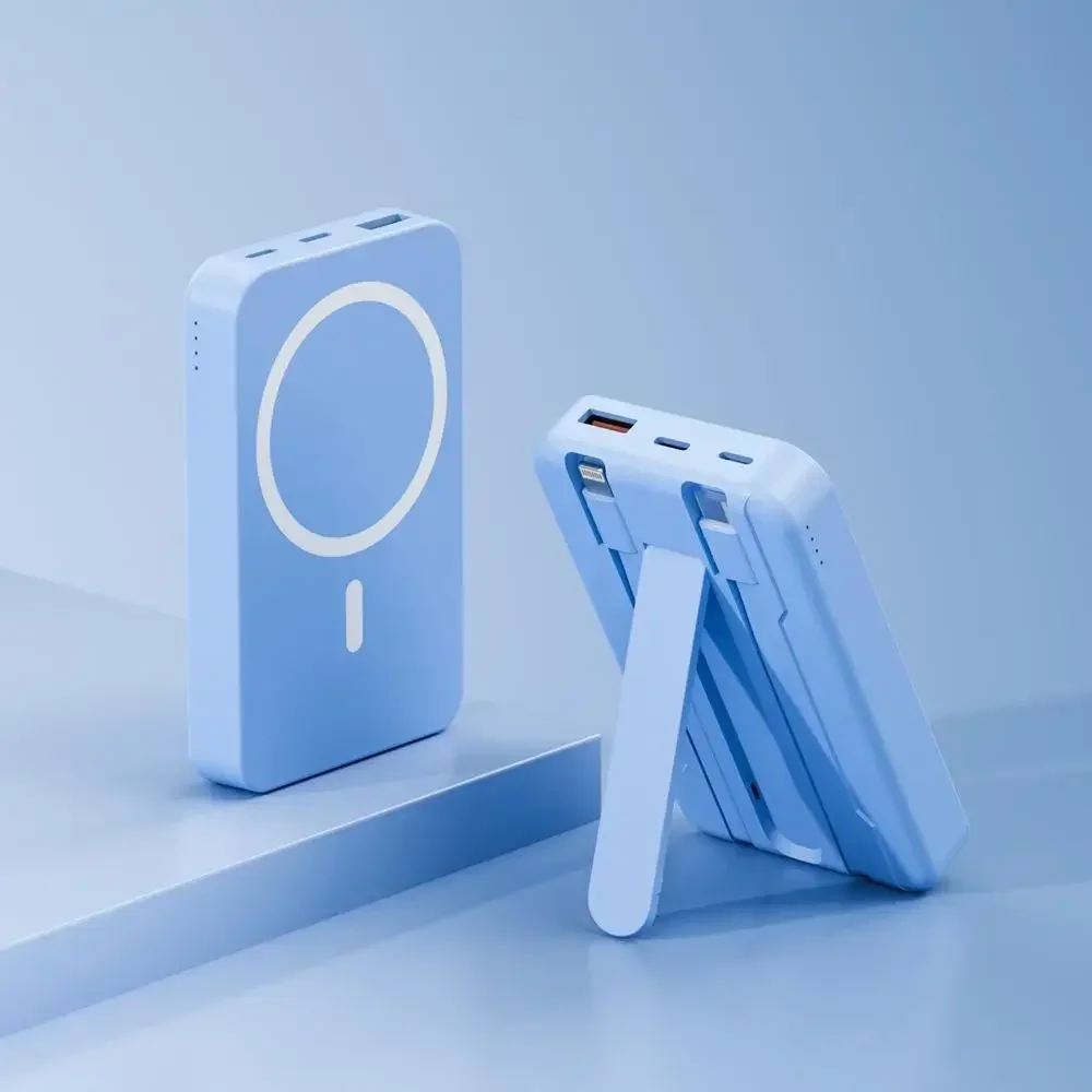 Para iPhone 12-17 Pro indispensável! Banco de potência magnético de 10000mAh: carga sem fio dobrável + display LED, silicone compacto!