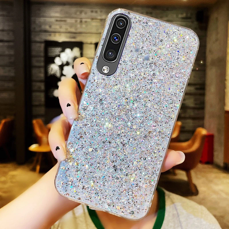 Shiny Glitter Silicone Case for Samsung Galaxy A10 A20 A30 A50 A70 A10S A20S A30S A50S A70S A7 2018 A6 Plus Soft Back Cover