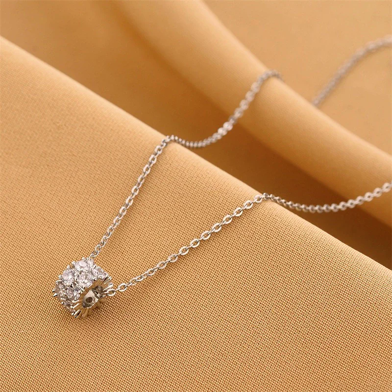 

Модное двухрядное ожерелье из стерлингового серебра 925 пробы с маленькой талией, ожерелье для женщин, цепочка в виде левицы, ювелирные изделия, подарочные аксессуары