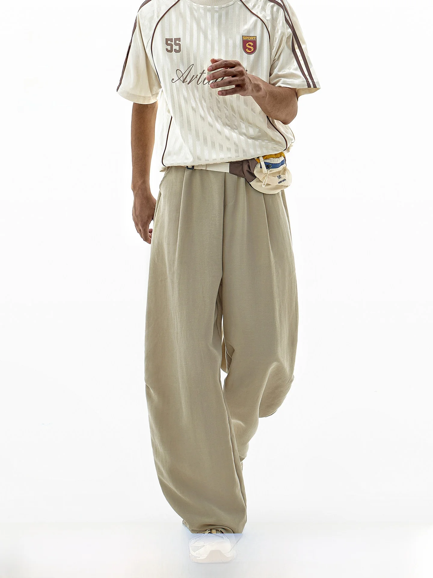 ARTANNIE Men's Casual Loose Fit Straight Leg Lenzing Lyocell Linen Blend Summer Thin High-End Feeling Pants Breathable