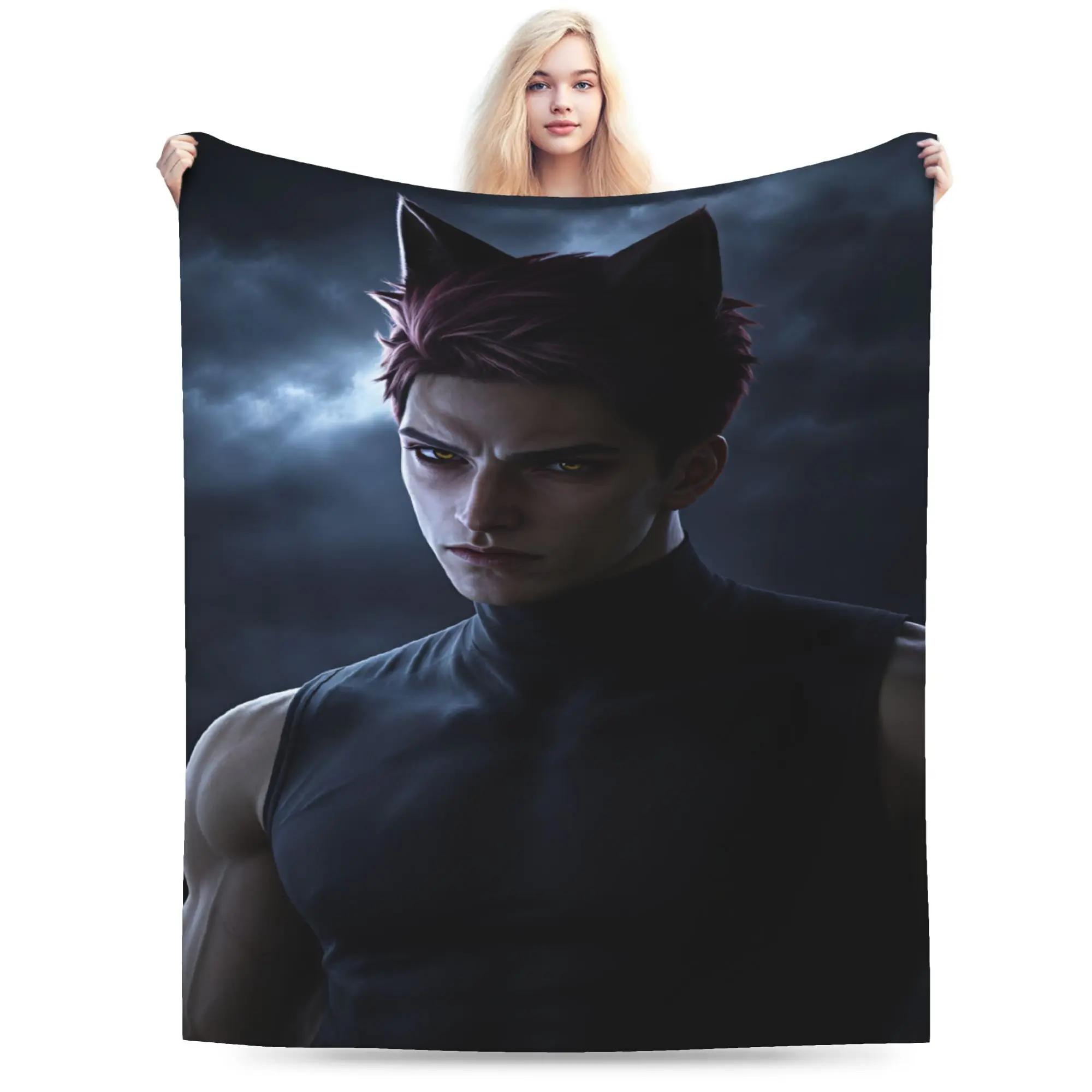 Valko Warm Soft Blanket Love and Deepspace  Casual Plane Travel Bedding Throws Living Room Flannel Bedspread Sofa Bed Cover