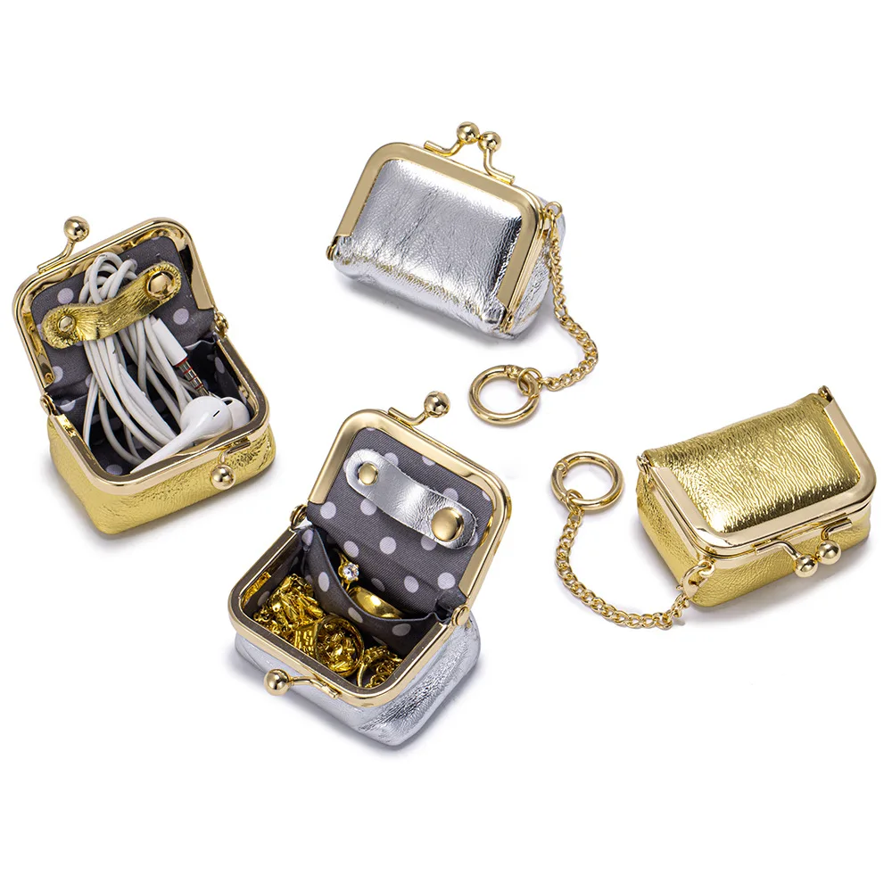 

Genuine Leather Double-pocket Jewelry Box Portable Gold Jewelry Storage Box Necklaces Jewelry Organizer Case Mini Coin Purses