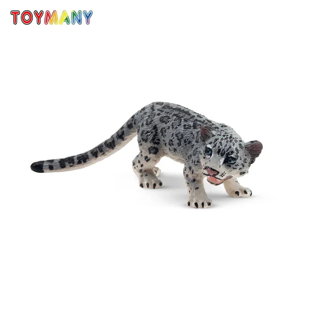 

Toymany Simulation Snow Leopard Cub Wildlife Animal Model Toy Mini Figures Dolls Action Figurines Toys Children Gift