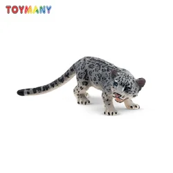 Toymany Simulation  Snow Leopard Cub Wildlife Animal Model Toy Mini Figures Dolls Action Figurines Toys Children Gift