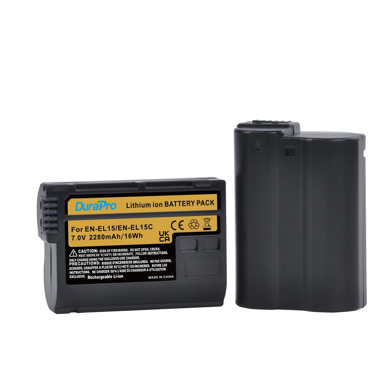 2280mAh EN-EL15C EN-EL15 Battery+LED Dual Charger with Type C Port For Nikon Z5,Z6,Z6 II,Z7,Z7 II,Z8,1 V1,D500,D600, D610