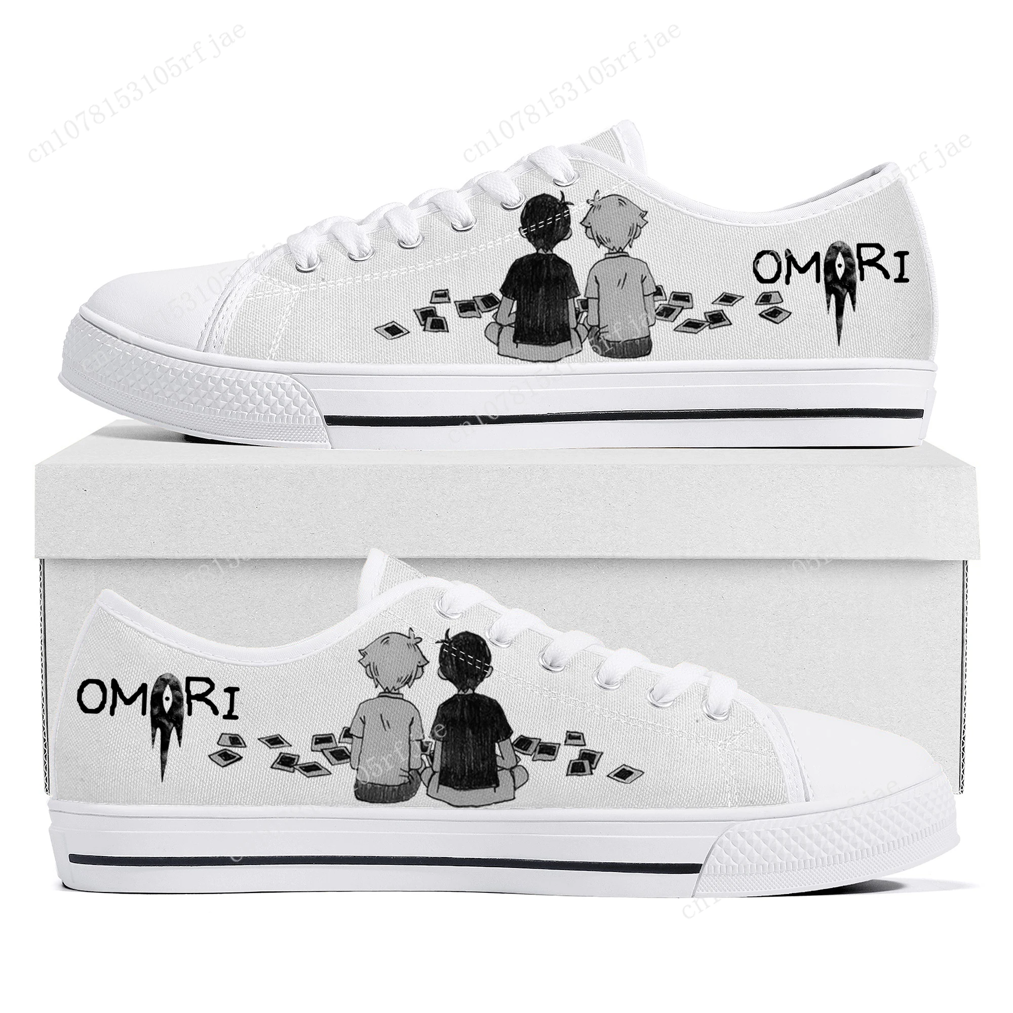 Omori-Low Top tênis para homens e mulheres, tênis de lona, sapatos personalizados, jogo de desenhos animados, quente, adolescente, alta qualidade, casal, moda