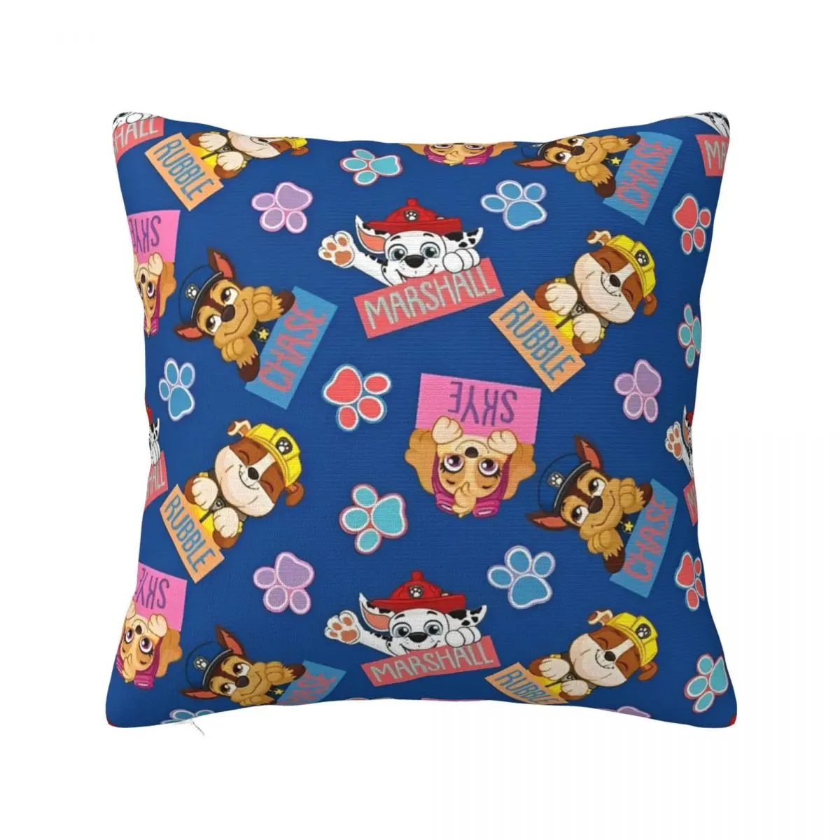 Print Cute Cartoon P-Patrol Dog Pillowcase Cushion Cover Decor Marshall Chase Rubble Throw Pillow Case Cover Bed Square 45*45cm