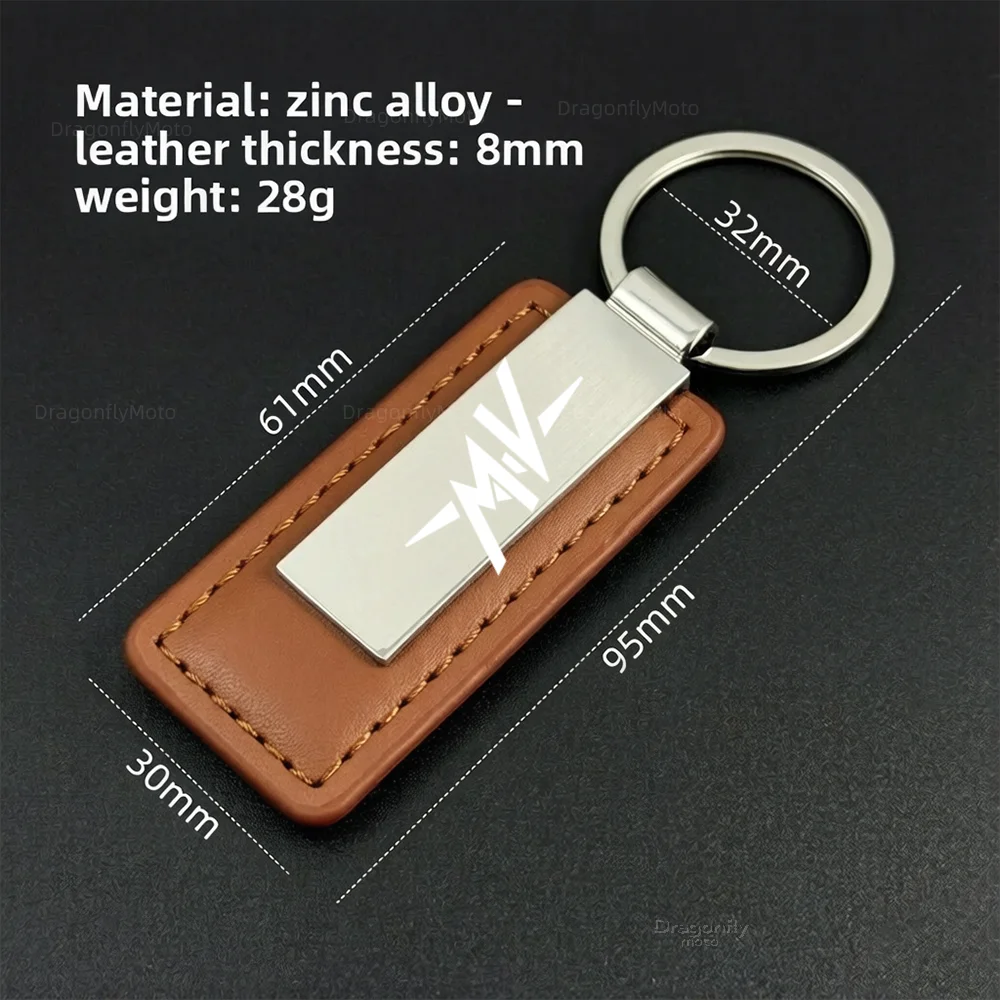 Motorcycle Accessories CNC Keychain Keyring Fit For MV Agusta 675 800 Brutale 800 1000 Turismo Veloce RC Key PU Leather