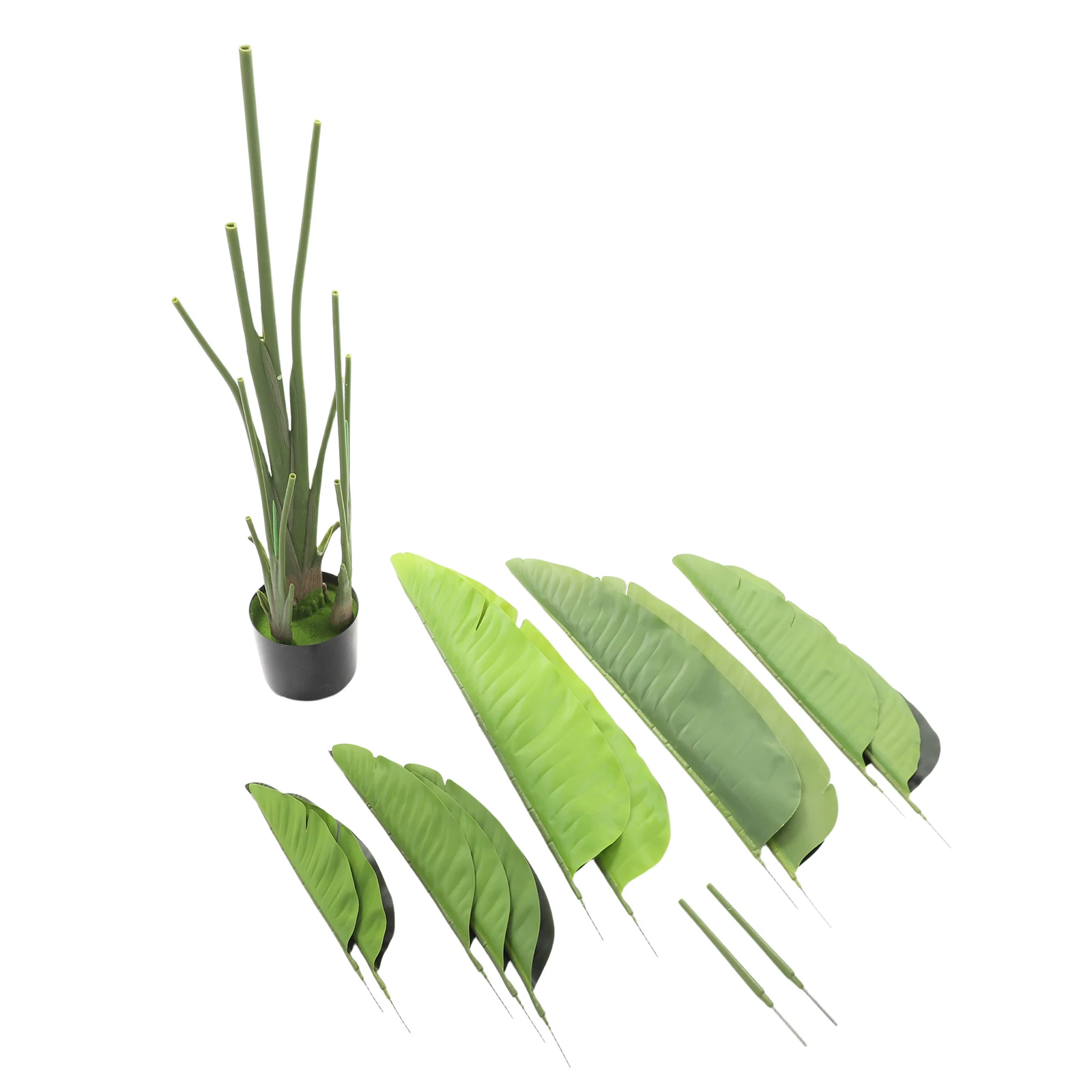 Großer künstlicher Palme, 180 cm, tropische Kunstpflanzen, grüne Kunststoff-Palmblätter, großer Monstera-Baumzweig für Heim- und Gartendekoration – Detail 6