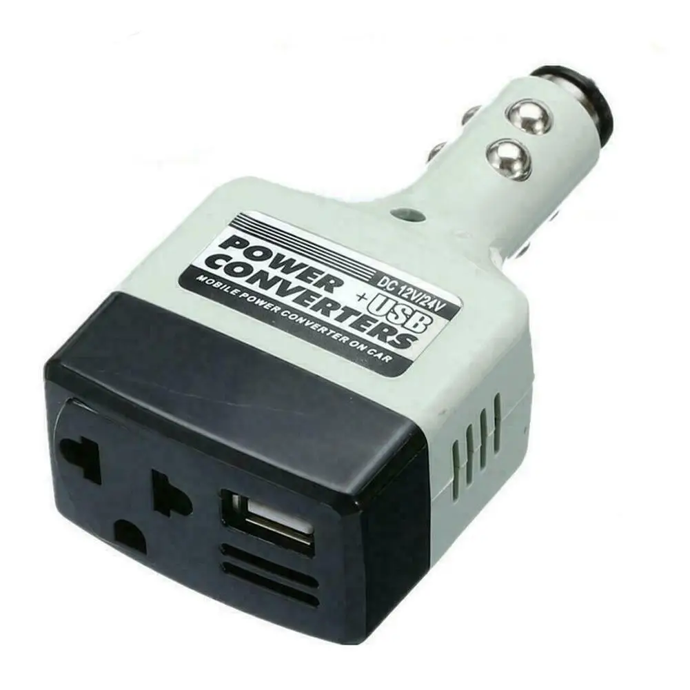 

Car Converter Universal Power Transformer Mobile Phone Charger USB Interface 12V/24V To 220V Car Power Converter