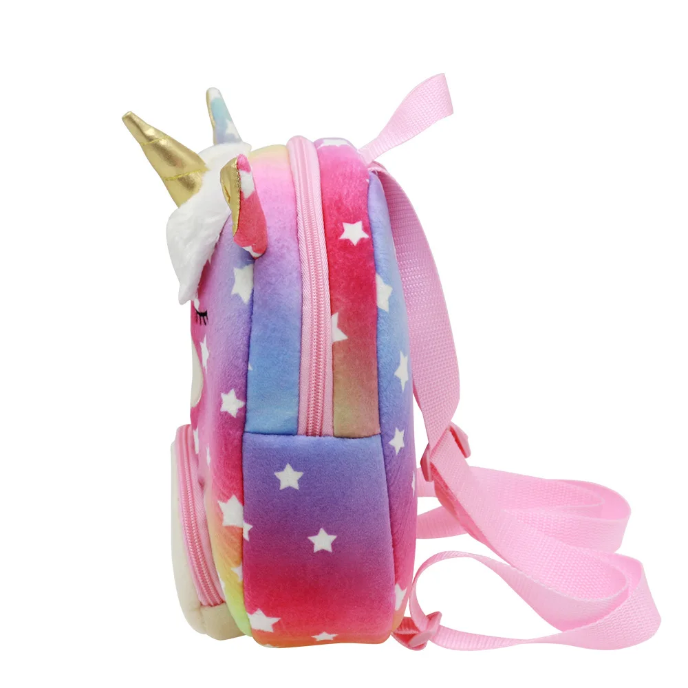 260mmUnicorn girl plush backpack kindergarten big class baby bag cute cartoon 2-3-5 year old schoolbag girl