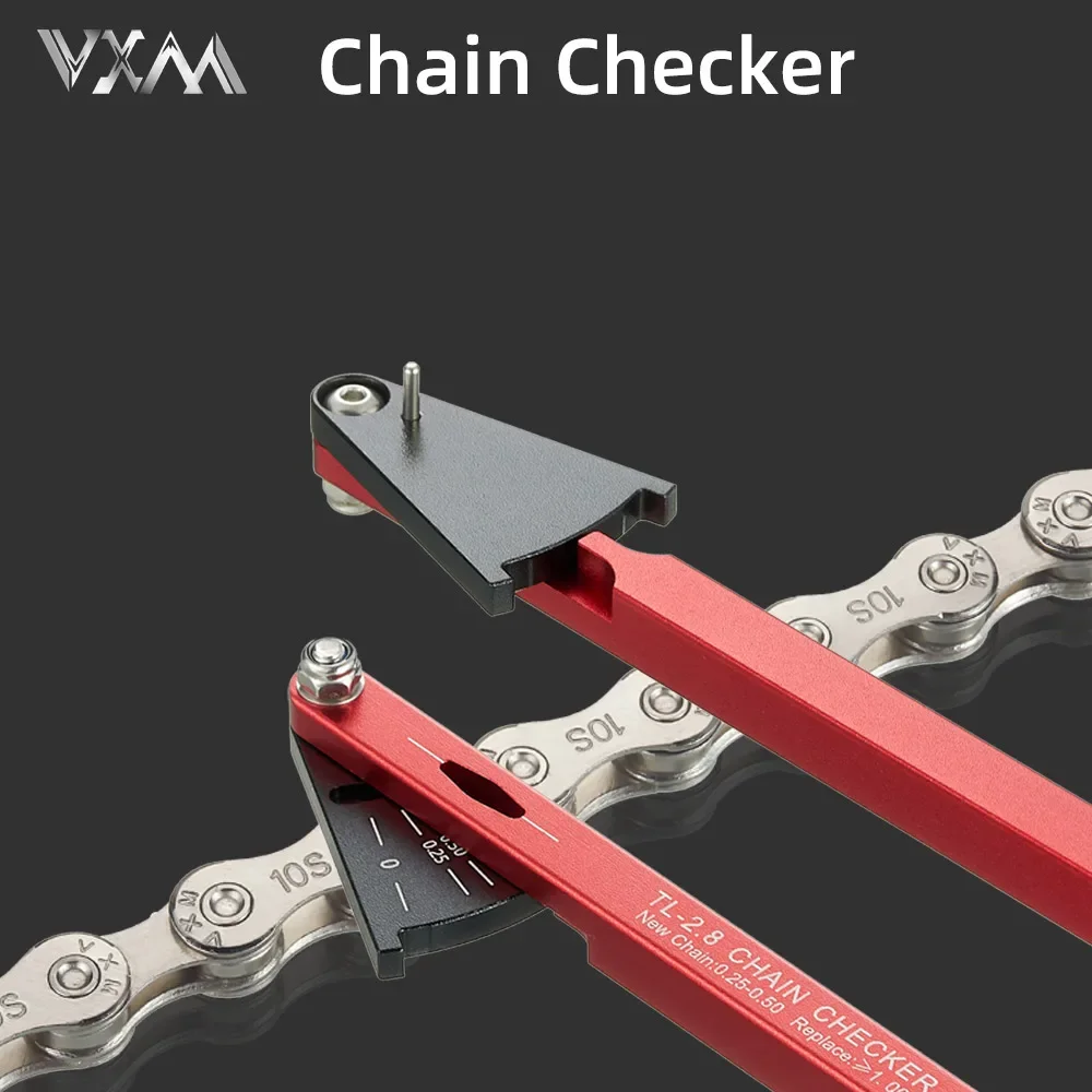 

VXM-MTB Bike Chain Wear Indicator Tool, Chain Checker Kits, Multi-Functional Chains Gauge, Measurement for Mountain Road Bike