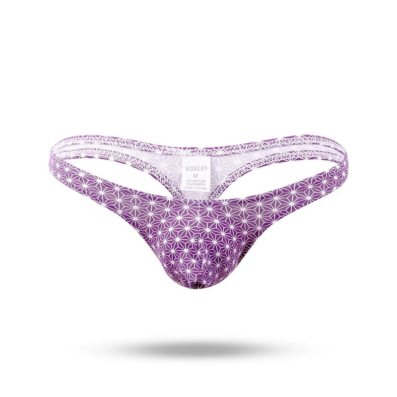 

Mens Thong Cotton Underwear Low Waist Thongs Breathable Prited Sexy Men's Underpants Jockstrap Mens Lingerie
