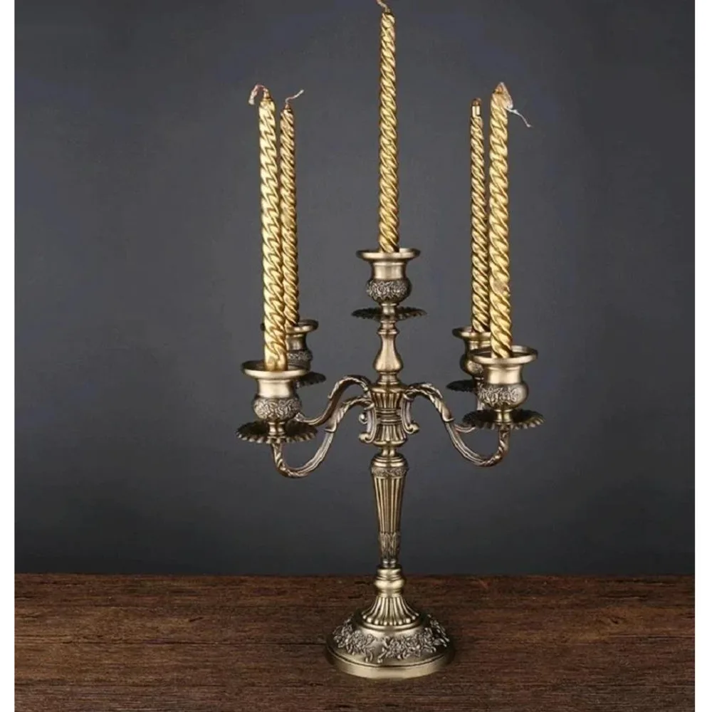 New Bronze Candelabra Metal 5-arms/3 arms Candle Holders Wedding Decoration Candlesticks Event Candle Stand Table Centerpiece