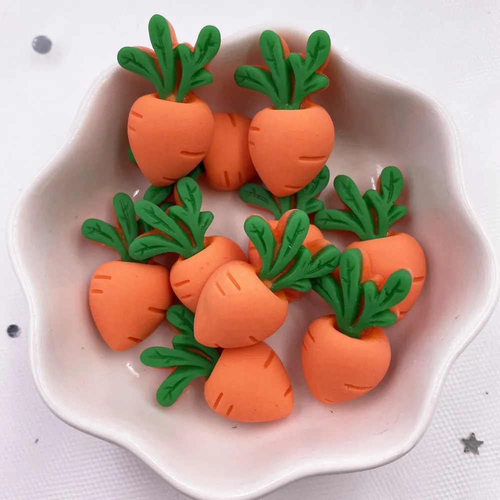 10pcs Resin Colorful 3D Carrot Flatback Figurines Cabochon Scrapbook DIY Hair Bow Hairpin Embellishments Accessories Crafts H654